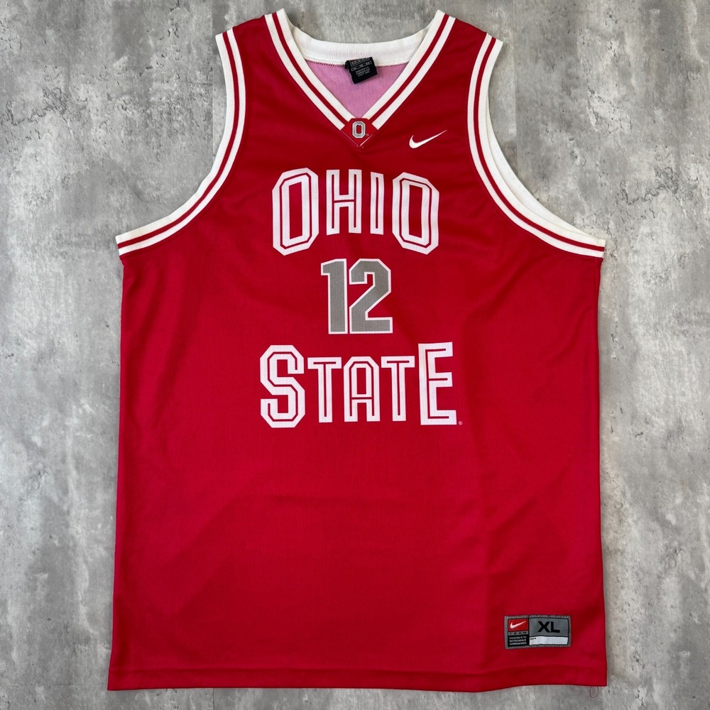 Vintage Nike Ohio State Buckeyes Jersey Men's XL Red #12 Made in USA Basketball